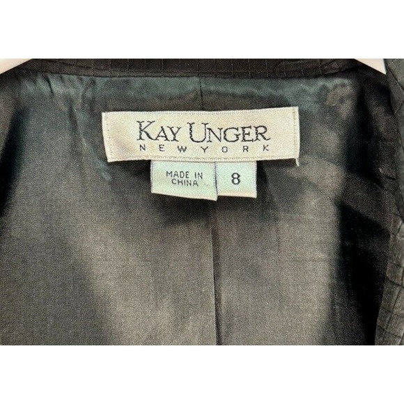 Kay Unger Black Blazer Jacket Waist Button Closure, SZ 8 - Picture 3 of 4